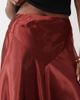 Bardot Bardot satin high waist maxi skirt in rust-Red - 3