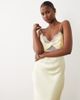 Bardot Bardot Taryn lace trim satin maxi dress with twist detail in canary yellow - 2