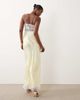 Bardot Bardot Taryn lace trim satin maxi dress with twist detail in canary yellow - 3