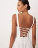 Bardot Bardot Theodora cotton sweetheart neck lace up back midaxi dress in white - 4