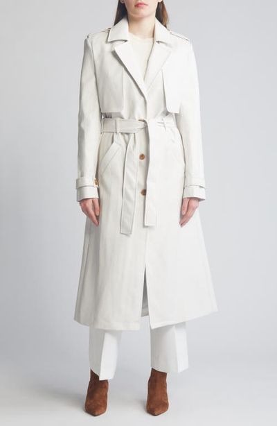Bardot Bardot Tie Waist Faux Leather Trench Coat