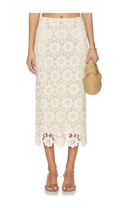 Bardot Bardot Veneta Crochet Midi Skirt