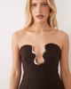 Bardot Bardot Venya structured mini dress with metal hardware detail in chocolate-Brown - 3