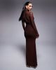 Bardot Bardot Veria wrap mesh maxi dress in chocolate-Brown - 4