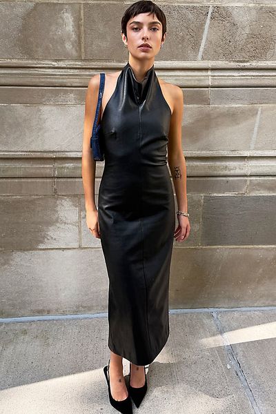 Bardot Gina Faux-Leather Halter Dress