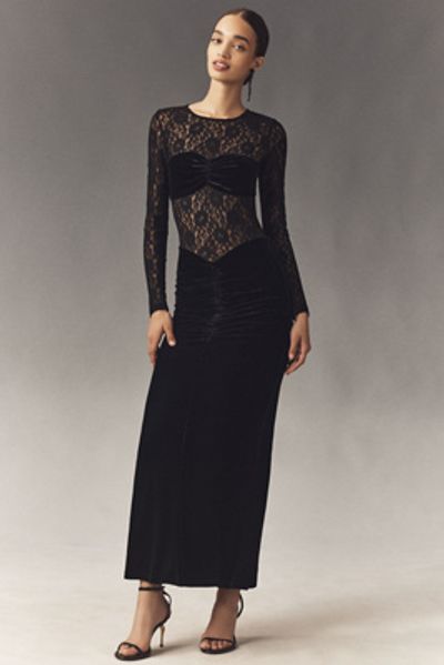 black silky long dress Black Ice Silk Satin Long Dress | Marushika main image 0