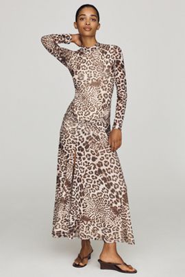Bardot Lea Printed Mesh Maxi Dress