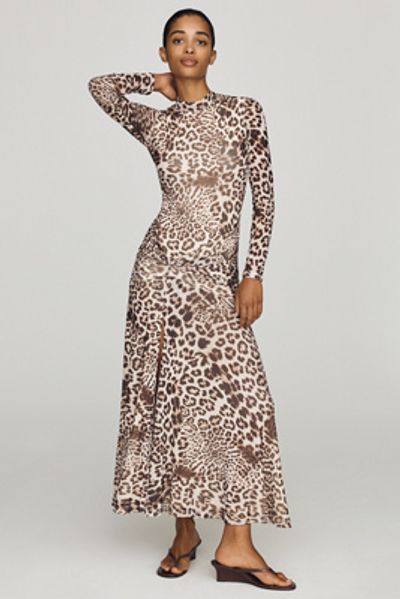 Bardot Lea Printed Mesh Maxi Dress