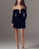 Bardot Luvia Velour Hourglass Off-Shoulder Mini Dress - 3