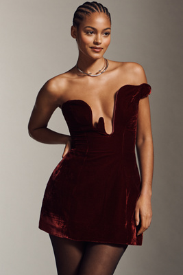 fringe mesh strapless mini dress Mew Mews Inara Strapless Mesh Cutout Mini Dress In Blush