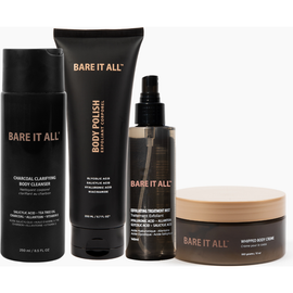 Bare It All Bare It All 4 Piece Method Kit Charcoal Cleanser Body Polish Treatment Mist and Creme