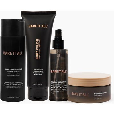 Bare It All Bare It All 4 Piece Method Kit Charcoal Cleanser Body Polish Treatment Mist and Creme
