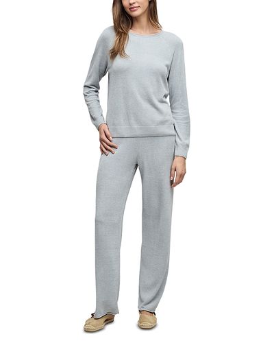 Barefoot Dreams Barefoot Dreams Cozychic Ultra lite Jersey Roll Pullover Top & Wide Leg Pants Pajama Set
