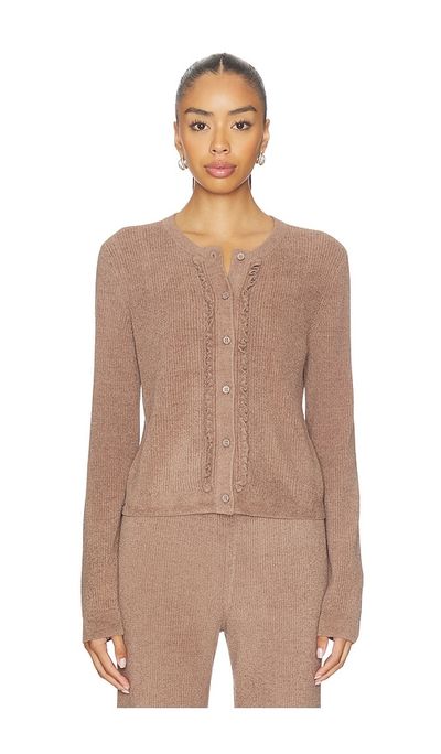 Barefoot Dreams Barefoot Dreams CozyChic Ultra Lite Pointelle Rib Ruffle Front Cardigan