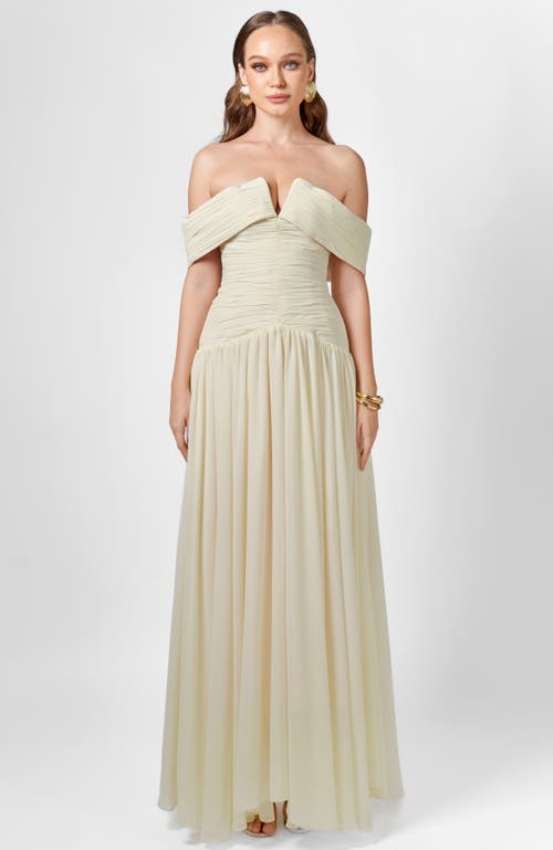 Bariano Bariano Keecia Off Shoulder Chiffon Gown