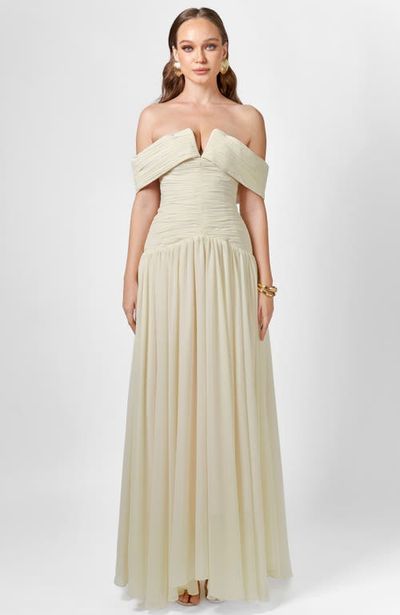 Bariano Bariano Keecia Off Shoulder Chiffon Gown