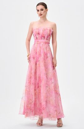 Bariano Bariano Meira Strapless Frill Gown