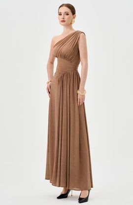 open lace back dress One-Shoulder Long Sweetheart Prom Dress with Side Sash Black / 6