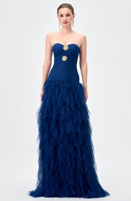Bariano Bariano Ziana Strapless Ruffle Ball Gown
