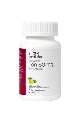 Bariatric Advantage Bariatric Advantage Chewable Iron 60 mg with Vitamin C Supplement Lemon Lime 90 Count