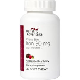 Bariatric Advantage Bariatric Advantage Iron 30 mg Chewy Bite with Vitamin C Chocolate Raspberry Supplement 30 Count
