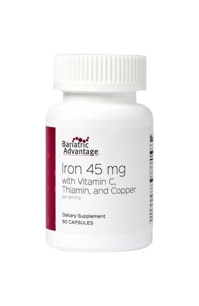Bariatric Advantage Bariatric Advantage Iron 45 mg Enhanced Absorption Supplement with Vitamin C Thiamin and Copper 60 Count