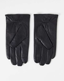 Barneys Originals Barneys Originals nappa leather touchscreen gloves in black