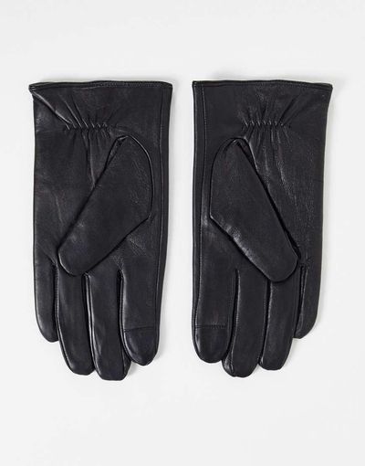 Barneys Originals Barneys Originals nappa leather touchscreen gloves in black