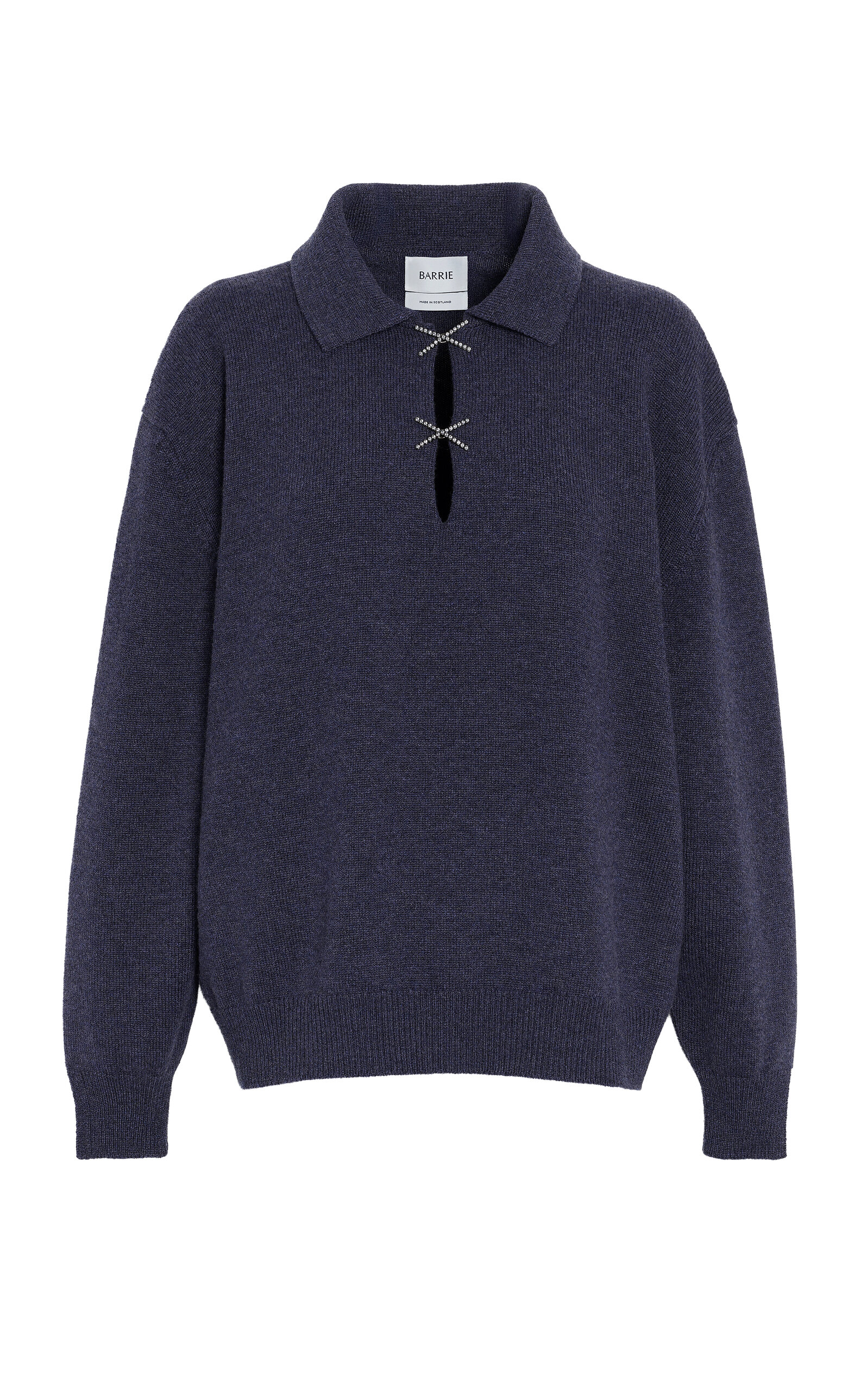 Barrie Barrie Cashmere Sparkling Cross Polo Sweater