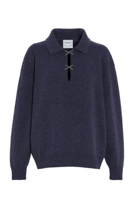 Barrie Barrie Cashmere Sparkling Cross Polo Sweater