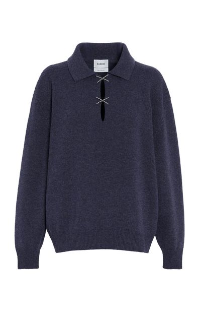 Barrie Barrie Cashmere Sparkling Cross Polo Sweater