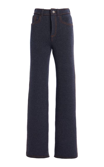 Barrie Barrie CashmereDenim Flared Pants Blue S