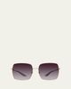 Barton Perreira Folasade Titanium Square Sunglasses - 1