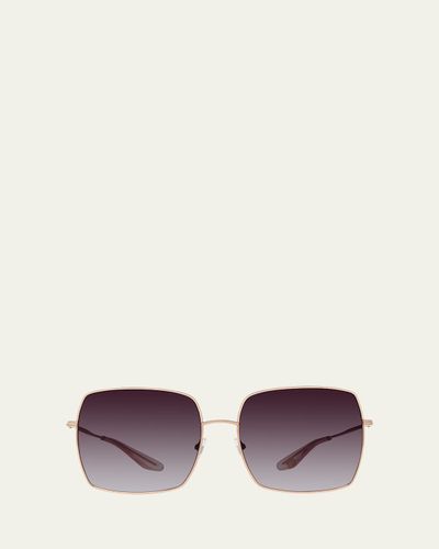 Barton Perreira Folasade Titanium Square Sunglasses