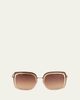 Barton Perreira Halima 65mm Square Titanium Sunglasses - 1
