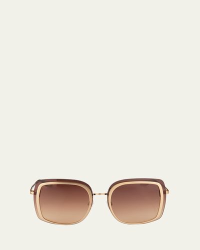 Barton Perreira Halima 65mm Square Titanium Sunglasses