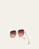 Barton Perreira Halima 65mm Square Titanium Sunglasses - 3