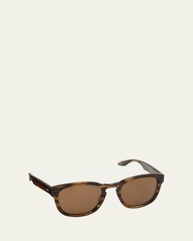 Barton Perreira Men's Nelson Keyhole-Bridge Round Sunglasses