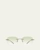 Barton Perreira Men's Tyrone Titanium Rimless Square Sunglasses - 1