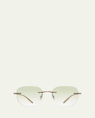 Barton Perreira Men's Tyrone Titanium Rimless Square Sunglasses