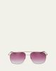 Barton Perreira Rizzo 60mm Aviator Titanium Sunglasses - 1