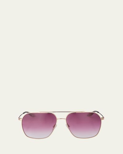 Barton Perreira Rizzo 60mm Aviator Titanium Sunglasses