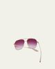 Barton Perreira Rizzo 60mm Aviator Titanium Sunglasses - 3