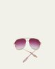 Barton Perreira Rizzo 60mm Aviator Titanium Sunglasses - 4