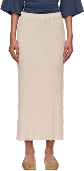 Baserange Baserange Beige Franca Midi Skirt