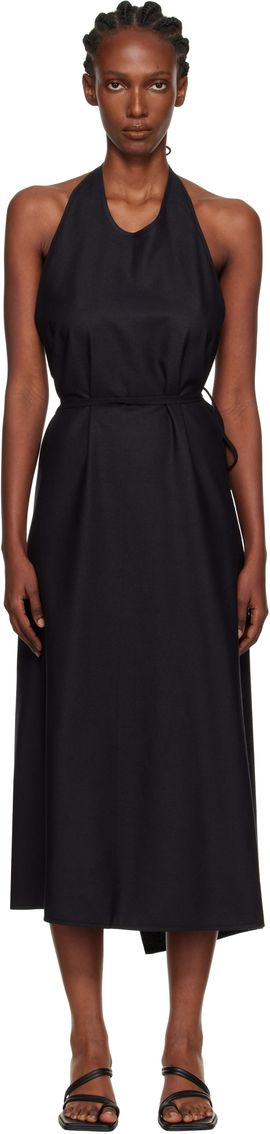 Baserange Baserange Black Apron Midi Dress