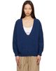 Baserange Baserange Blue Soar V-Neck Sweater - 1