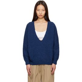 Baserange Baserange Blue Soar V-Neck Sweater
