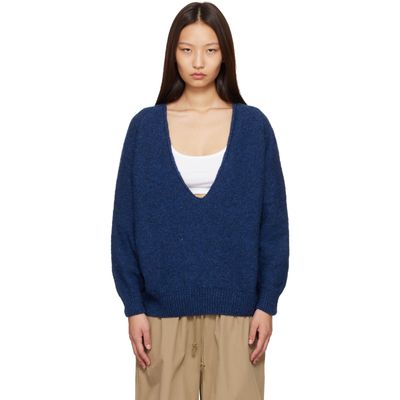 Baserange Baserange Blue Soar V-Neck Sweater
