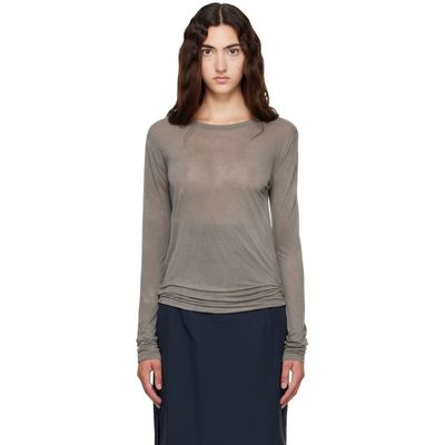Baserange Baserange Gray Long Sleeve T-shirt